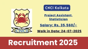 CNCI Kolkata Recruitment 2025 – Walk in for 02 Project Assistant, Statistician Posts CNCI Kolkata Recruitment 2025 – Walk in for 02 Project Assistant, Statistician Posts