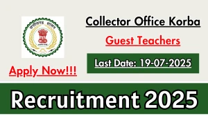 Collector Office Korba Guest Teachers Recruitment 2025 - Apply Online