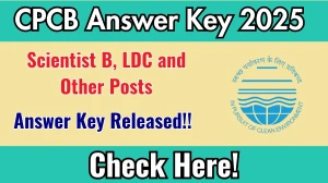 CPCB Scientist B, LDC and Other Posts Answer Key 2025 Released – Download the Answer Key at cpcb.nic.in. CPCB Scientist B, LDC and Other Posts Answer Key 2025 Released – Download the Answer Key at cpcb.nic.in.