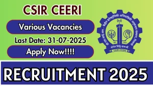 CSIR CEERI Recruitment 2025 - Apply Online for 20 JRF, Project Assistant and More Posts