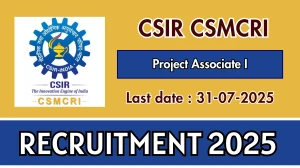 CSIR CSMCRI Project Associate I Recruitment 2025 - Apply Offline