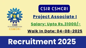 CSIR CSMCRI Project Associate I Recruitment 2025 – Walk in