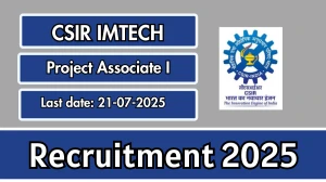 CSIR IMTECH Project Associate I Recruitment 2025 - Apply Offline