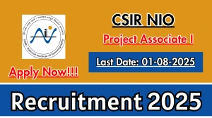 CSIR NIO Project Associate I Recruitment 2025 - Apply Offline