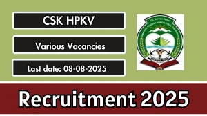 CSK HPKV Recruitment 2025 - Apply Offline for 26 Scientist/ equivalent, Assistant Professor and More Posts