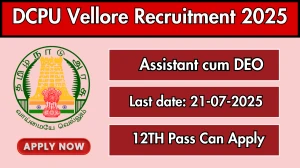 DCPU Vellore Assistant cum Data Entry Operator Recruitment 2025 - Apply Offline