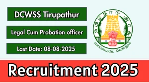 DCWSS Tirupathur Legal Cum Probation officer Recruitment 2025 - Apply Offline