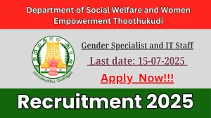 Department of Social Welfare and Women Empowerment Thoothukudi Gender Specialist and IT Staff Recruitment 2025 - Apply Offline for 03 Posts