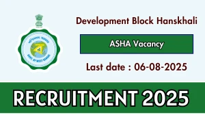 Development Block Hanskhali ASHA Recruitment 2025 - Apply Offline