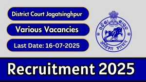 District Court Jagatsinghpur Recruitment 2025 - Apply Offline for 03 Senior Typist,  Junior Clerk and More Posts