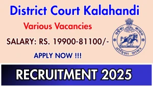 District Court Kalahandi Recruitment 2025 - Apply Offline for 14 Junior Clerk, Stenographer and More Posts District Court Kalahandi Recruitment 2025 - Apply Offline for 14 Junior Clerk, Stenographer and More Posts