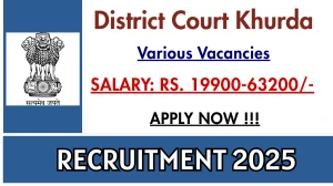 District Court Khurda Recruitment 2025 - Apply Offline for 14 Junior Clerk cum Copyist, Salaried Amin Posts District Court Khurda Recruitment 2025 - Apply Offline for 14 Junior Clerk cum Copyist, Salaried Amin Posts