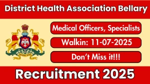 District Health Association Bellary Recruitment 2025 – Walk in for 23 Medical Officers, Specialists Posts