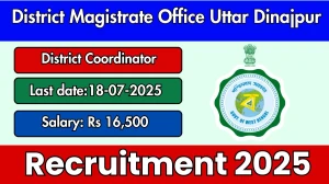 District Magistrate Office Uttar Dinajpur District Coordinator Recruitment 2025 - Apply Offline