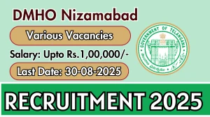DMHO Nizamabad Recruitment 2025 - Apply Offline for 04 Biochemist, Psychologist and More Posts
