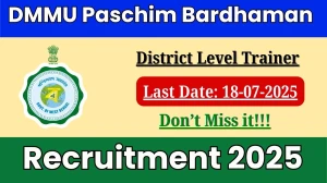 DMMU Paschim Bardhaman District Level Trainer Recruitment 2025 - Apply Offline for 04 Posts