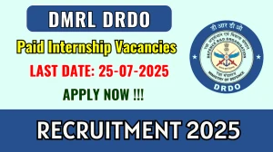 DMRL DRDO Paid Internship Recruitment 2025 - Apply Offline for 20 Posts DMRL DRDO Paid Internship Recruitment 2025 - Apply Offline for 20 Posts