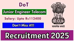 DoT Junior Engineer Telecom Recruitment 2025 - Apply Offline