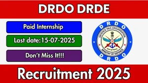 DRDO DRDE Paid Internship Recruitment 2025 - Apply Offline for 08 Posts