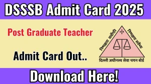 DSSSB PGT Admit Card 2025 OUT Download Link dsssb.delhi.gov.in