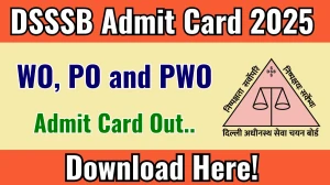 DSSSB WO, PO and PWO Admit Card 2025 OUT Download Link dsssb.delhi.gov.in