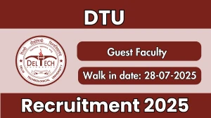 DTU Guest Faculty Recruitment 2025 – Walk in