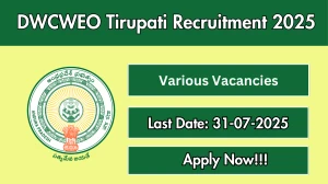DWCWEO Tirupati Recruitment 2025 - Apply Offline for 09 Cook, House Keeper and More Posts