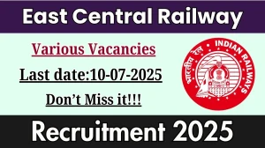 East Central Railway Recruitment 2025 - Apply Offline for 11 Chief Staff Welfare Inspector, Staff Welfare Inspector Posts