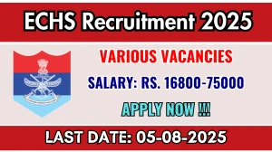 ECHS Recruitment 2025 - Apply Offline for 06 Chowkidar, Peon and More Posts ECHS Recruitment 2025 - Apply Offline for 06 Chowkidar, Peon and More Posts