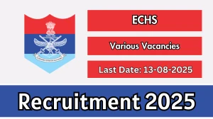 ECHS Recruitment 2025 - Apply Offline for 08 Medical Officer, Pharmacist, and More Posts
