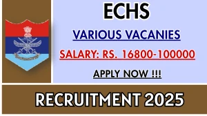 ECHS Recruitment 2025 - Apply Offline for 09 Chowkidar, Safaiwala and More Posts ECHS Recruitment 2025 - Apply Offline for 09 Chowkidar, Safaiwala and More Posts