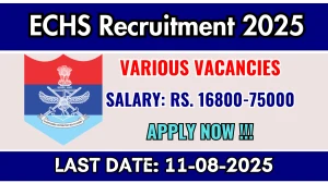 ECHS Recruitment 2025 - Apply Offline for 19 Lab Technician, Driver and More Posts ECHS Recruitment 2025 - Apply Offline for 19 Lab Technician, Driver and More Posts