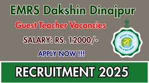 EMRS Dakshin Dinajpur Guest Teacher Recruitment 2025 – Walk in EMRS Dakshin Dinajpur Guest Teacher Recruitment 2025 – Walk in