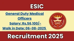 ESIC General Duty Medical Officers Recruitment 2025 – Walk in for 08 Posts