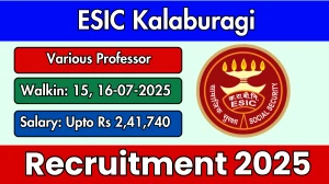 ESIC Kalaburagi Recruitment 2025 – Walk in for 29 Professor, Associate Professor and Other Posts