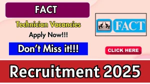 FACT Technician Recruitment 2025 - Apply Offline for 01 Posts
