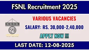 FSNL Recruitment 2025 - Apply Online for 04 Safety Officer, Senior Manager/ AGM Posts FSNL Recruitment 2025 - Apply Online for 04 Safety Officer, Senior Manager/ AGM Posts