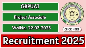 GBPUAT Project Associate Recruitment 2025 - Apply Offline