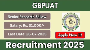 GBPUAT Senior Research Fellow Recruitment 2025 - Apply Offline