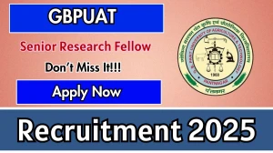 GBPUAT Senior Research Fellow Recruitment 2025 - Apply Offline for 01 Posts
