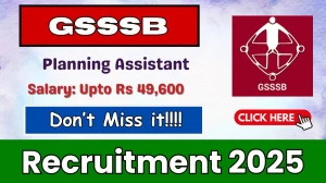 GSSSB Planning Assistant Recruitment 2025 - Apply Online for 12 Posts