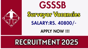 GSSSB Surveyor Recruitment 2025 - Apply Online for 05 Posts GSSSB Surveyor Recruitment 2025 - Apply Online for 05 Posts