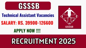 GSSSB Technical Assistant Recruitment 2025 - Apply Online for 08 Posts GSSSB Technical Assistant Recruitment 2025 - Apply Online for 08 Posts