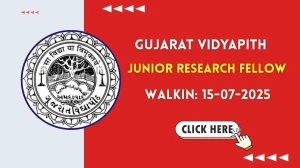 Gujarat Vidyapith Junior Research Fellow Recruitment 2025 – Walk in