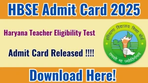 Haryana HTET Admit Card 2025 OUT Download Link bseh.org.in