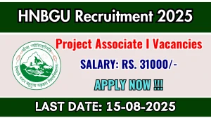 HNBGU Project Associate I Recruitment 2025 - Apply Offline