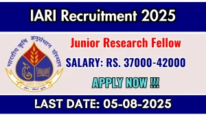 IARI Junior Research Fellow Recruitment 2025 - Apply Offline for 01 Posts IARI Junior Research Fellow Recruitment 2025 - Apply Offline for 01 Posts