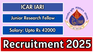 ICAR IARI Junior Research Fellow Recruitment 2025 - Apply Offline