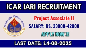 ICAR IARI Project Associate II Recruitment 2025 - Apply Offline
