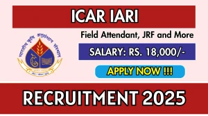 ICAR IARI Recruitment 2025 - Apply Offline for 03 Field Attendant, JRF and More Posts ICAR IARI Recruitment 2025 - Apply Offline for 03 Field Attendant, JRF and More Posts